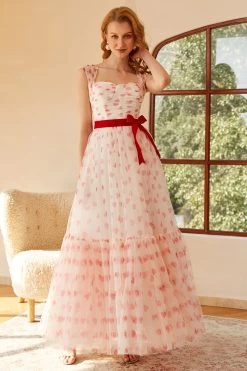 Princess A Line Sweetheart Robe De Bal Longue Avec Nœud Papillon