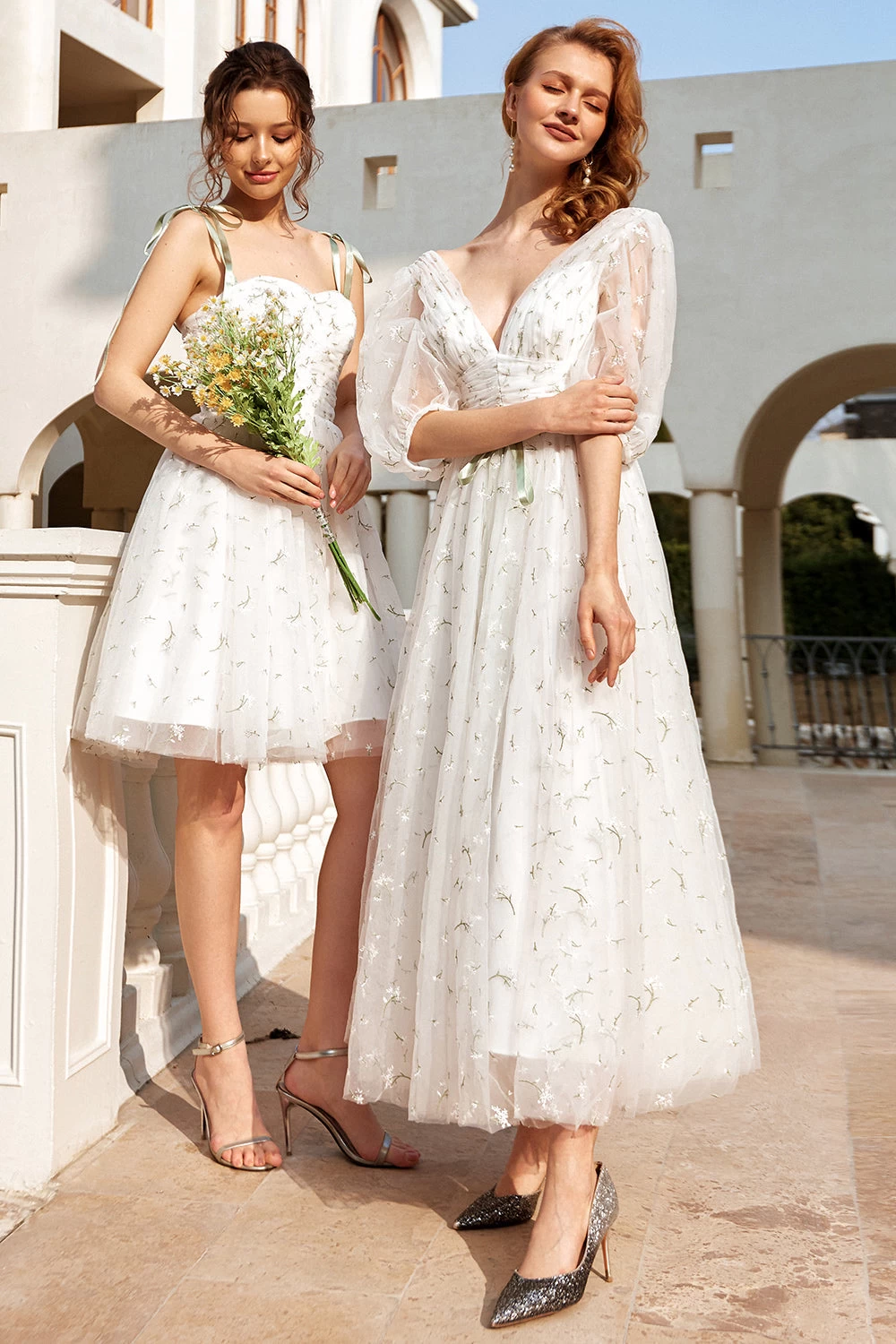 Imprimé Tulle Midi Robe De Mariée 10 Imprimé Tulle Midi Robe De Mariée – Image 8