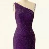 Purple One Shoulder Sequins Robe De Retour -Zapaka YYZL243 Violet 1 first 32f68f61 fe89 4697 bf66 b939a65e7cb6