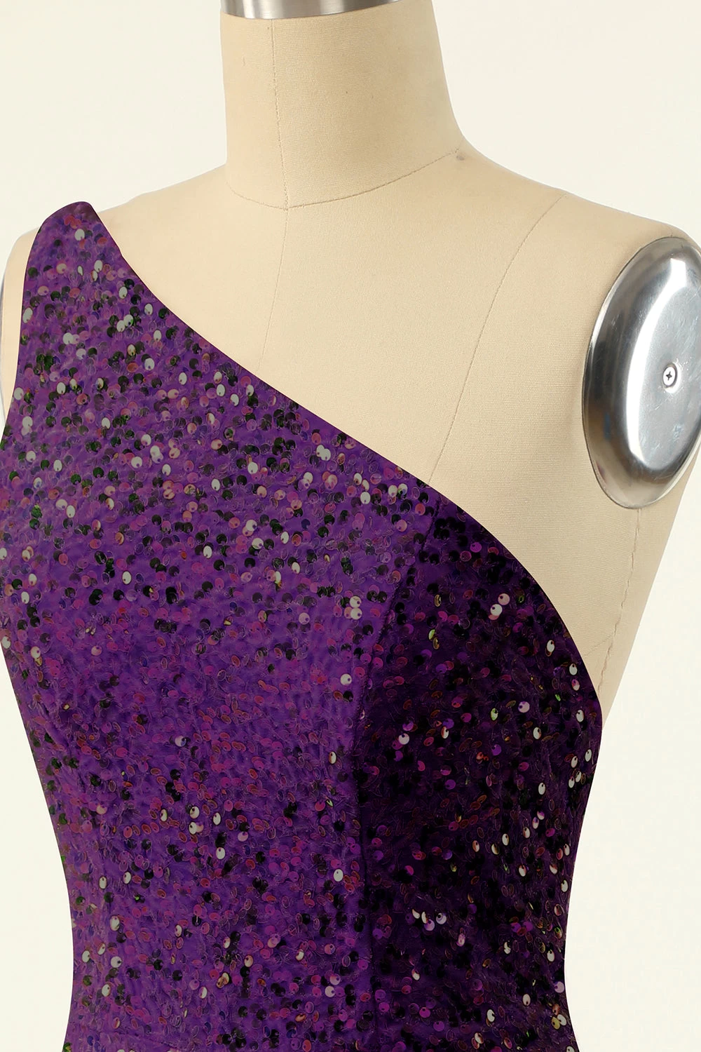 Purple One Shoulder Sequins Robe De Retour 8 Purple One Shoulder Sequins Robe De Retour – Image 6