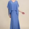Grey Blue Sparkly Beaded Batwing Manches Robe De Mère De La Mariée -Zapaka YYZL449 Grey Blue 1 first