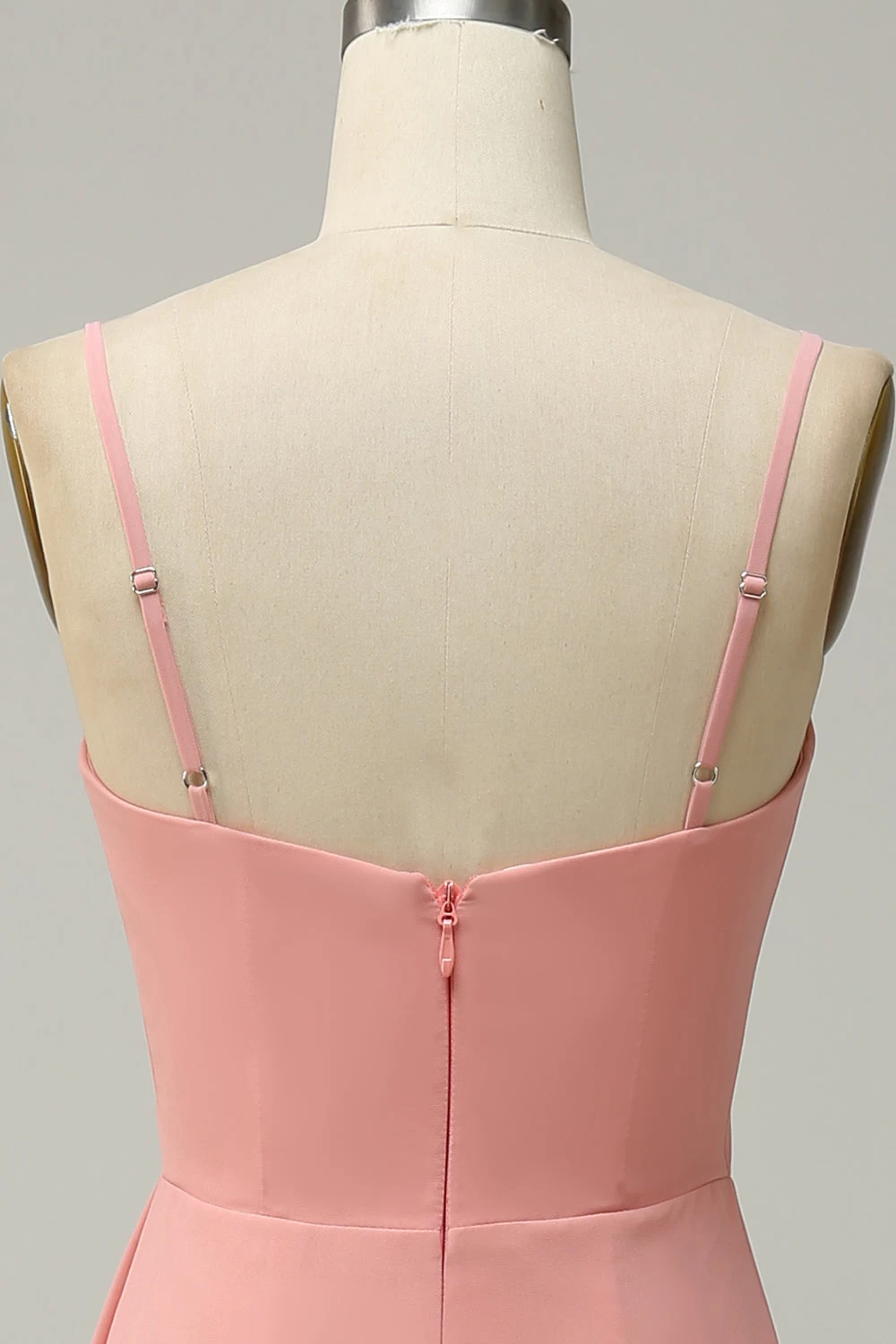 Une Ligne Spaghetti Straps Blush Long Bridesmaid Dress 8 Une Ligne Spaghetti Straps Blush Long Bridesmaid Dress – Image 6