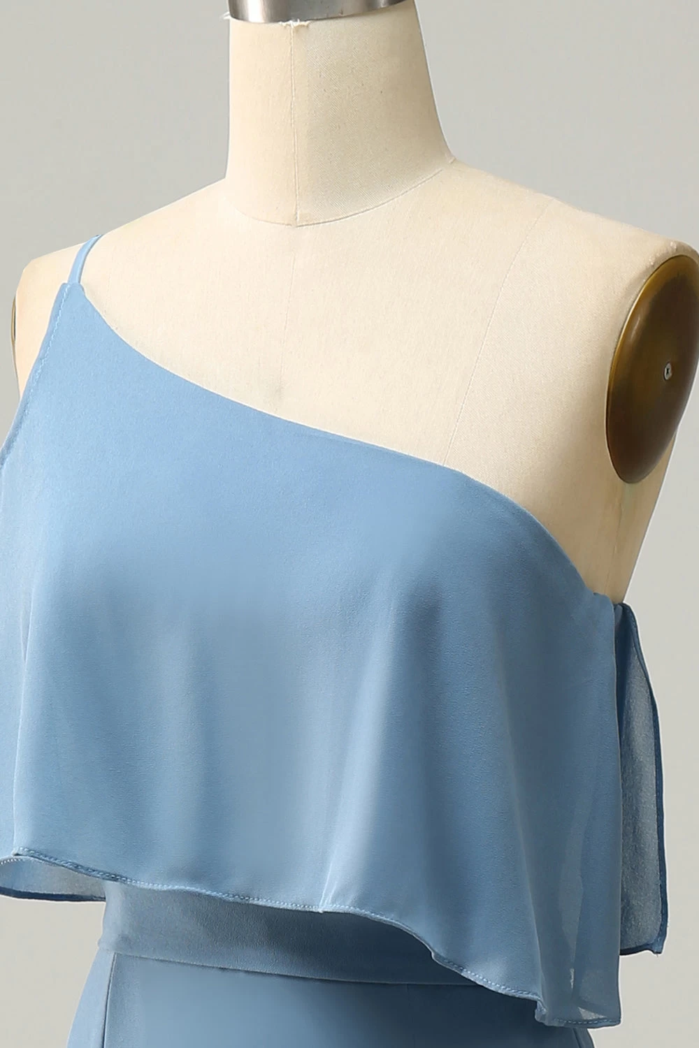 Gaine One Shoulder Blue Plus Taille Robe De Demoiselle D’honneur Avec Limon 7 Gaine One Shoulder Blue Plus Taille Robe De Demoiselle D’honneur Avec Limon – Image 5