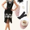 Noir Et Argent Franges à Paillettes Années 20 Robe Gatsby Flapper Avec 20s Accessoires Set -Zapaka YYZLHB230020 1 first 80b7df16 83ff 4699 a040 87c14ef64bae