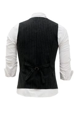 Gilet Pour Homme à Rayures Noires Avec Ensemble D’accessoires 5 Pièces -Zapaka YYZLHB230118 20Black 4