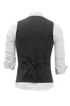 Gilet Pour Homme Gris Foncé à Rayures Avec Ensemble D’accessoires 5 Pièces 9 Gilet Pour Homme Gris Foncé à Rayures Avec Ensemble D’accessoires 5 Pièces -Zapaka YYZLHB230119 20Dark 20Grey 4