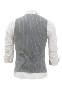 Gilet Pour Homme Gris Clair à Rayures Avec Ensemble D’accessoires 5 Pièces -Zapaka YYZLHB230120 20Light 20Grey 4