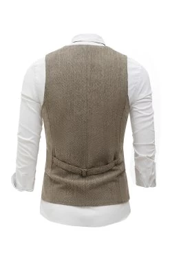 Châle Kaki Revers Gilet Pour Homme Avec Ensemble D’accessoires De 5 Pièces 9 Châle Kaki Revers Gilet Pour Homme Avec Ensemble D’accessoires De 5 Pièces -Zapaka YYZLHB230122 20khaki 4