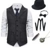 Gilet Pour Homme Gris Foncé Avec Ensemble D’accessoires 5 Pièces -Zapaka YYZLHB230126 20Dark 20Grey 1 first