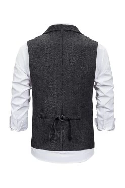 Gilet Pour Homme Gris Foncé Avec Ensemble D’accessoires 5 Pièces -Zapaka YYZLHB230126 20Dark 20Grey 3