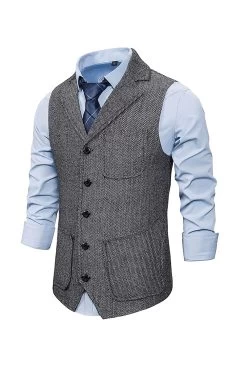 Gilet Gris à Cranton Pour Homme Avec Ensemble D’accessoires 10 Gilet Gris à Cranton Pour Homme Avec Ensemble D’accessoires -Zapaka YYZLHB230127 20Grey 3