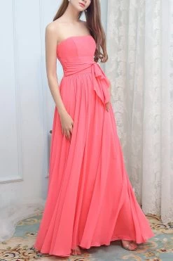 Robe Longue De Demoiselle D'honneur Avec Nœud 13 Robe Longue De Demoiselle D'honneur Avec Nœud -Zapaka ZPK LYG7017 03