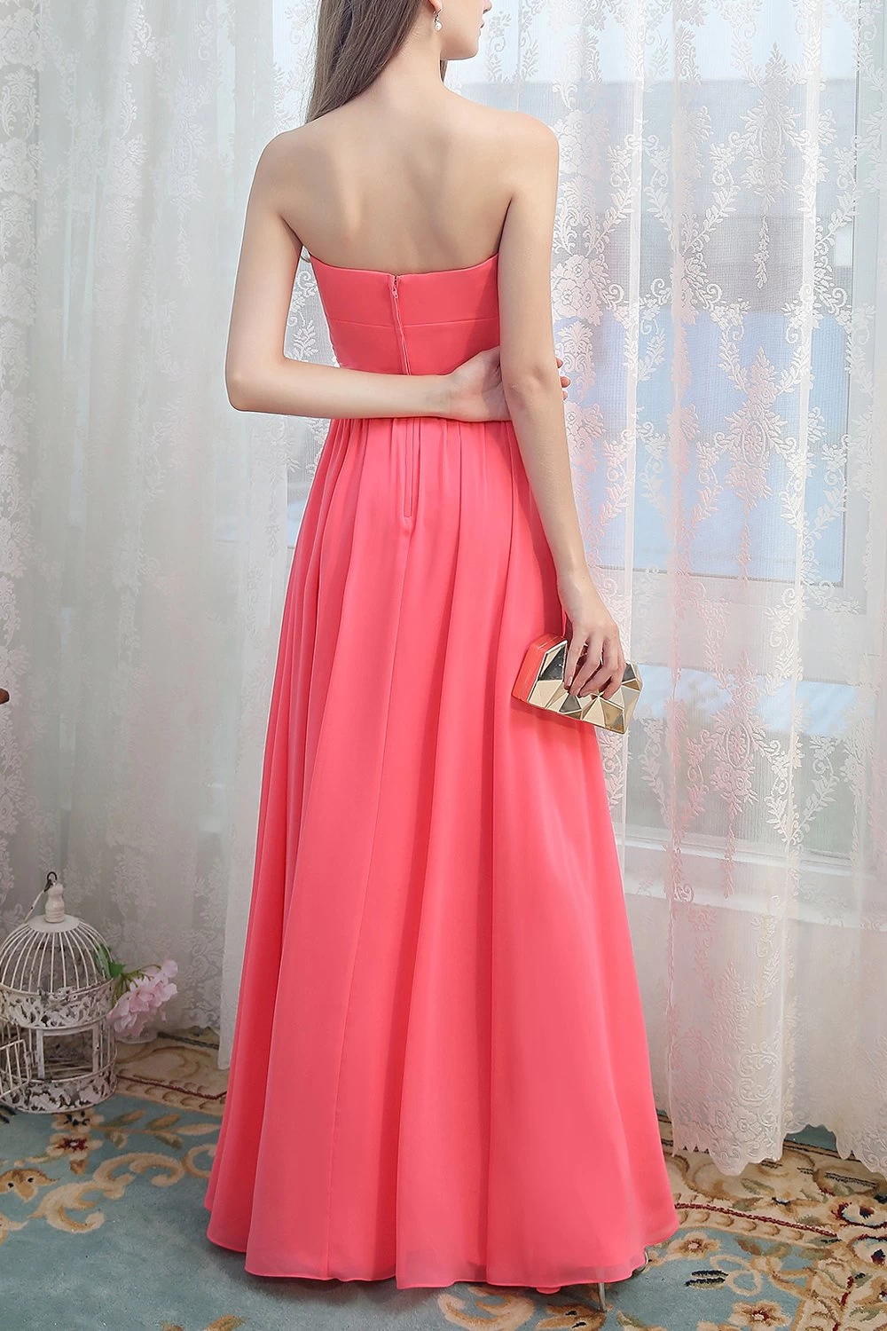 Robe Longue De Demoiselle D'honneur Avec Nœud 4 Robe Longue De Demoiselle D'honneur Avec Nœud – Image 2