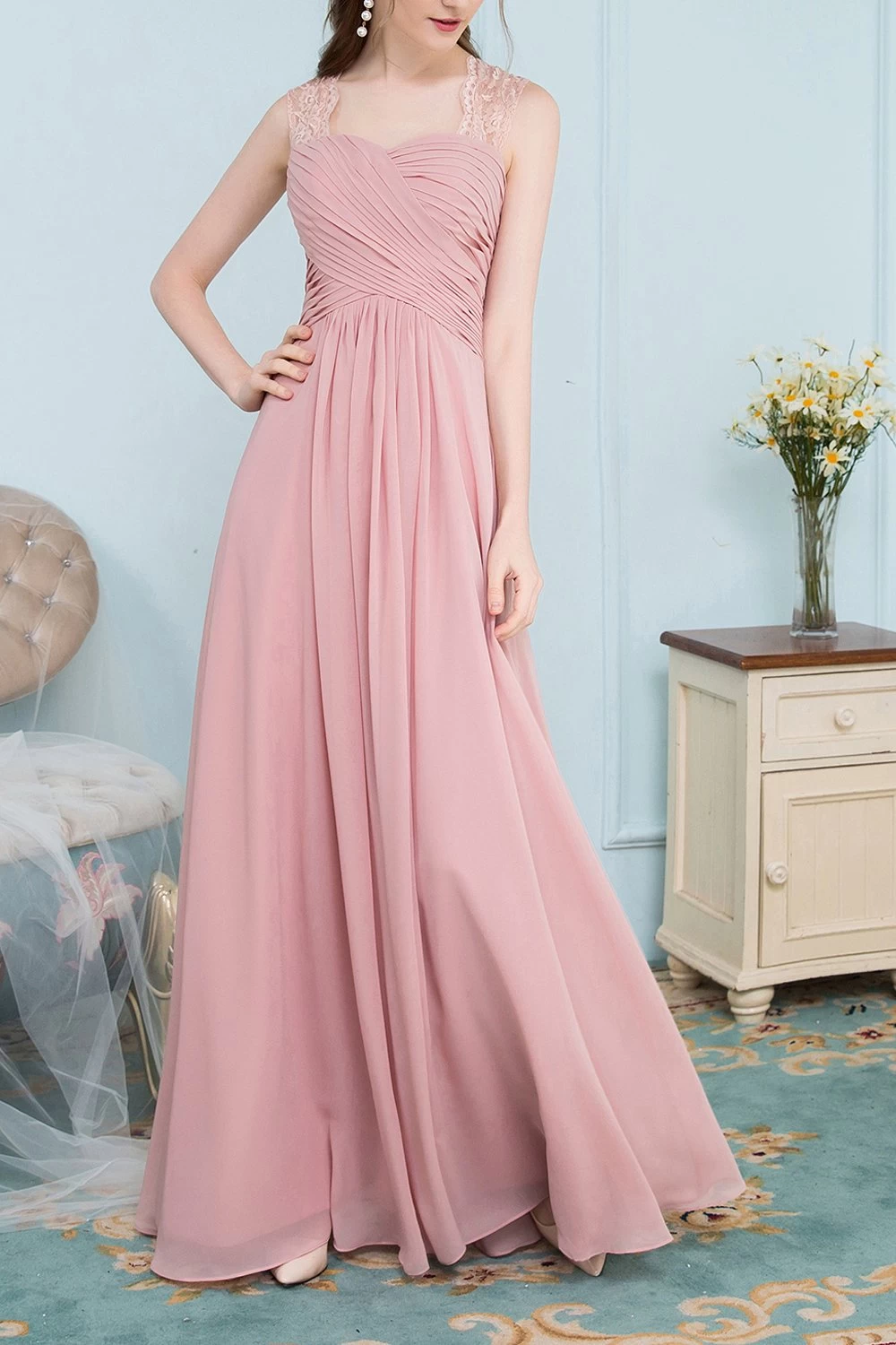 Robe De Demoiselle Longue En Mousseline De Soie 3 Robe De Demoiselle Longue En Mousseline De Soie