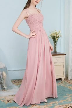 Robe De Demoiselle Longue En Mousseline De Soie 9 Robe De Demoiselle Longue En Mousseline De Soie -Zapaka ZPK LYGTC10095 01