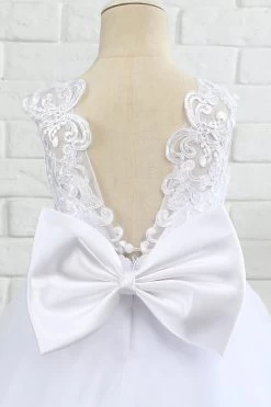 Robe Fille Fleur Blanche Sans Manches Avec Nœud -Zapaka ZPK2007030016 White 6 2ed369f4 a850 434d bab0 e84db4bd39ed