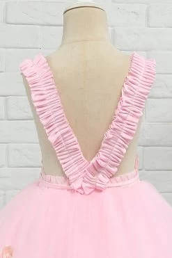 Rose Longueur De Sol Fleur Fille Robe -Zapaka ZPK2021012102 Light Pink 6