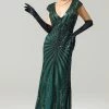 Robe Sirène Verte Année 1920 Gatsby Flapper Avec Paillette 2 Robe Sirène Verte Année 1920 Gatsby Flapper Avec Paillette -Zapaka ZPKAV043green 4