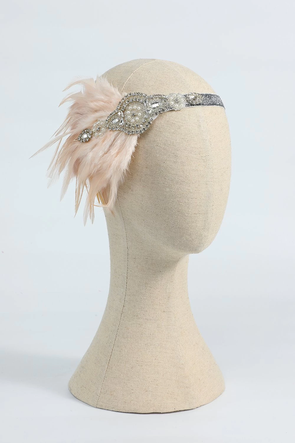 Blush 1920s Bandeau à Paillettes Perlés Avec Plume 3 Blush 1920s Bandeau à Paillettes Perlés Avec Plume