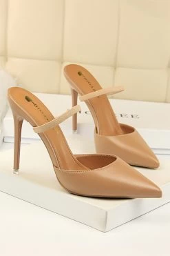 Talons Aiguilles Pointus Abricot -Zapaka ZPKCGLH10 86 Kahki 2