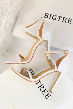 Sandales Stiletto Noires 34 Sandales Stiletto Noires -Zapaka ZPKCGLH126 7 White 3