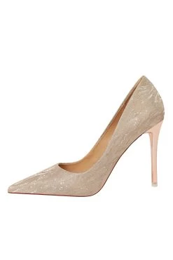 Talons Aiguilles à Paillettes à Orteils Peu Profonds -Zapaka ZPKCGLH1829 1 2