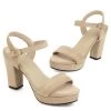 Straps Chaussures Sandales Femmes -Zapaka ZPKCGS20524 Beige 1