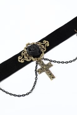 Choker De Chaîne De Croix D’Halloween Noir 10 Choker De Chaîne De Croix D’Halloween Noir -Zapaka ZPKCGZL21098 Black 6