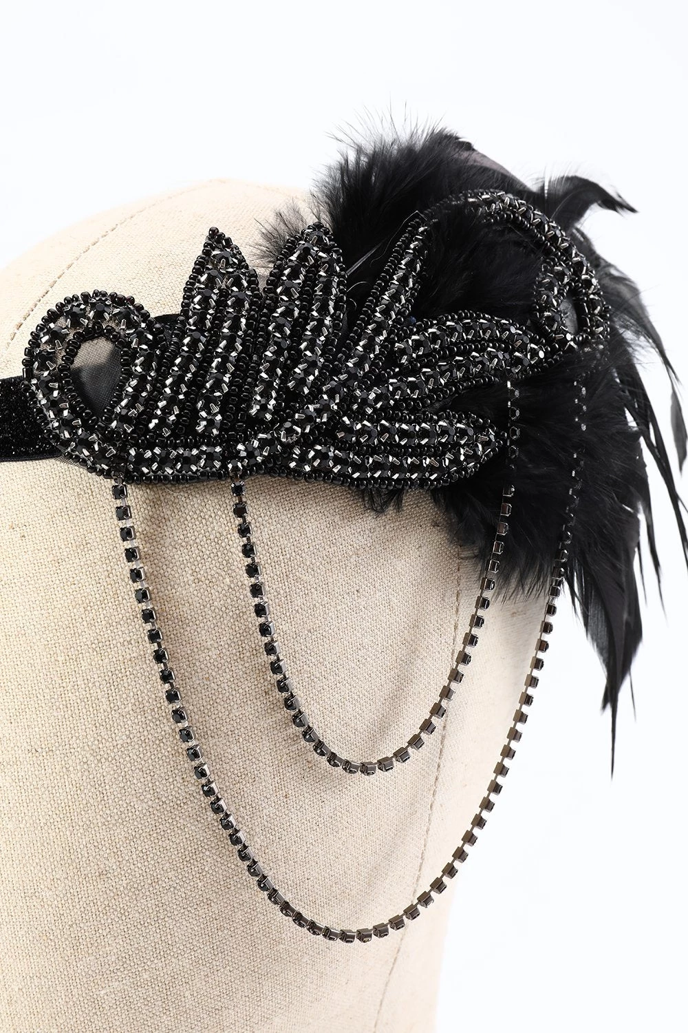 Ensemble D’accessoires Flapper Noir Des Années 1920 7 Ensemble D’accessoires Flapper Noir Des Années 1920 – Image 5