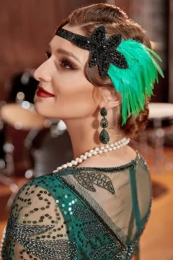 Ensembles D’accessoires De Fête Verts Des Années 20 13 Ensembles D’accessoires De Fête Verts Des Années 20 -Zapaka ZPKCGZL21188 1