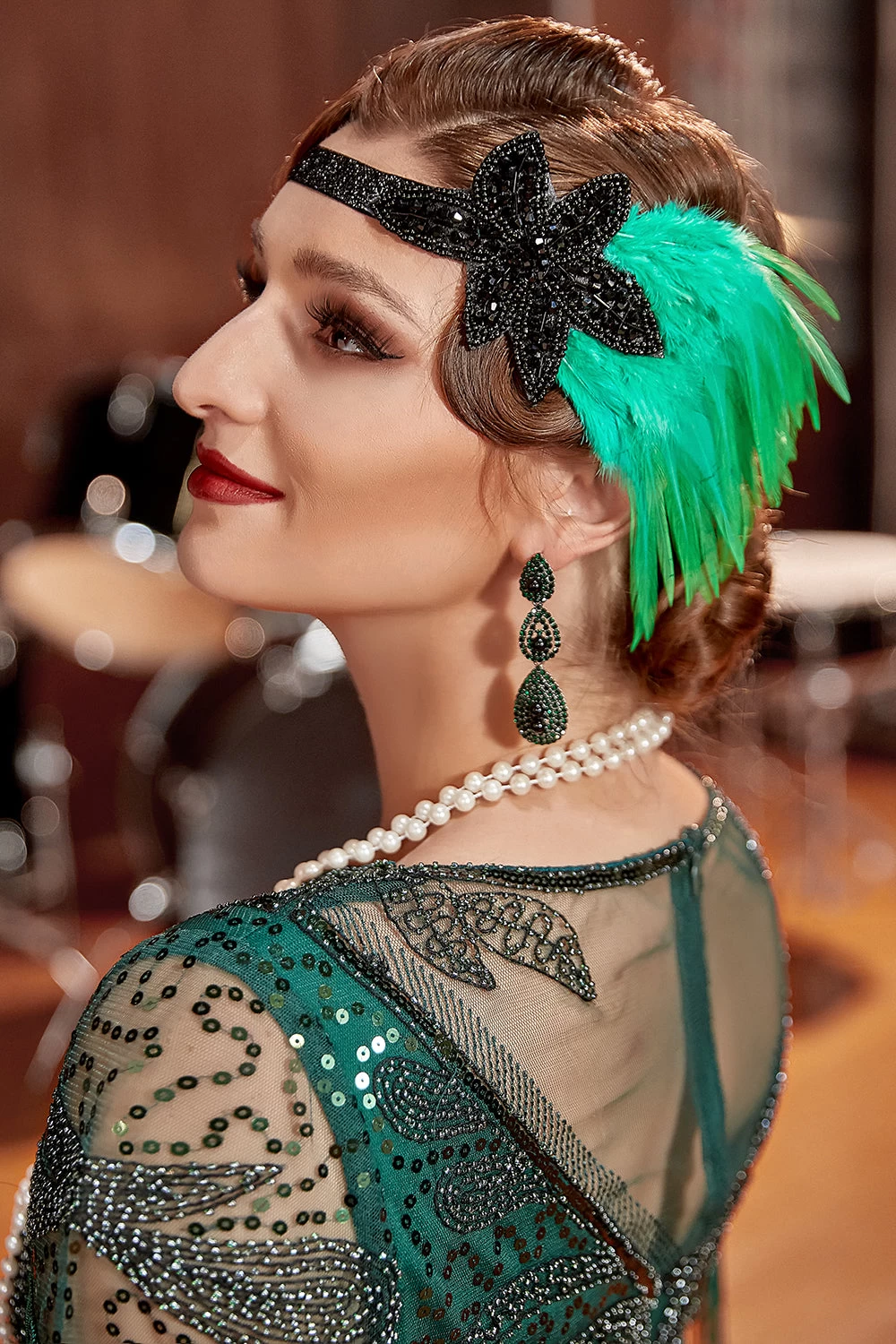 Ensembles D’accessoires De Fête Verts Des Années 20 5 Ensembles D’accessoires De Fête Verts Des Années 20 – Image 3