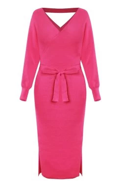 Robe Bodycon Tricotée Noire -Zapaka ZPKCGZL21225 20Rose 1 first