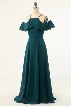 Robe De Bal Vert Froid D’épaule -Zapaka ZPKCGZL21232Green 3