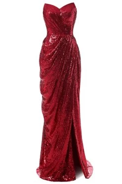 Robe Rouge Sirène à Paillettes