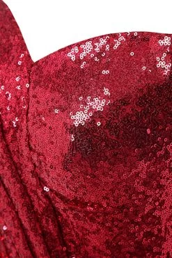 Robe Rouge Sirène à Paillettes -Zapaka ZPKCGZL21248 Red 5