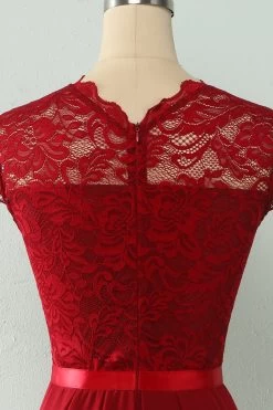 Robe De Mariée En Dentelle Navy Midi 17 Robe De Mariée En Dentelle Navy Midi -Zapaka ZPKCGZL21369 Red 6