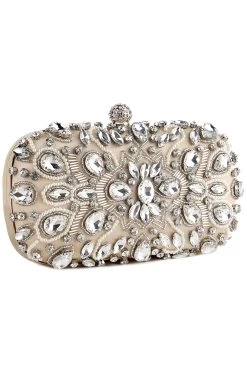 Banquet Soirée Party Clutch -Zapaka ZPKCGZL21647 Apricot 3