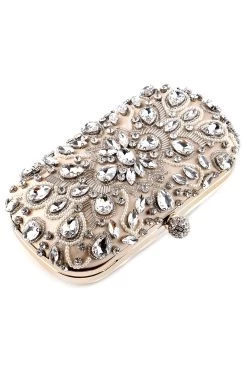 Banquet Soirée Party Clutch -Zapaka ZPKCGZL21647 Apricot 4