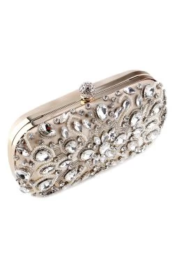 Banquet Soirée Party Clutch -Zapaka ZPKCGZL21647 Apricot 5