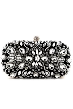 Banquet Soirée Party Clutch -Zapaka ZPKCGZL21647 Black 1 first