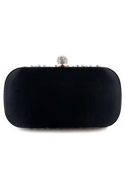 Banquet Soirée Party Clutch -Zapaka ZPKCGZL21647 Black 2