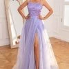 Robe De Bal à Paillettes Violet Clair Avec Fente -Zapaka ZPKYYZL117 Light Purple 1 first