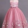 Tulle Blush Flower Girl Robe Avec Nœud Papillon -Zapaka ZPSCGYHQ1022 blush 1