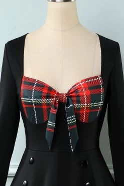 Robe Plaid Des Années 1950 à Manches Longues -Zapaka b2482f587d39b45482b20542e06f0058