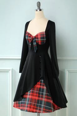 Robe Plaid Des Années 1950 à Manches Longues -Zapaka b9fa7bde4d42f5f0ac67fcb0863ab24d