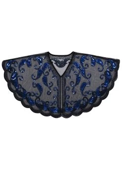 Zapaka Cape à Paillettes Bleues Style Rétro Des Années 1920
