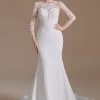 White Mermaid Manches Longues Sweep Train Robe De Mariée Avec Dentelle -Zapaka ceyy1066White 1 first