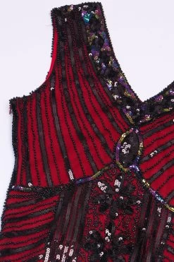 Robe Col En V Sans Manche à Franges Avec Paillettes Rouge -Zapaka d0cdaff4 4f11 4cc6 a60b 234f4a25320f