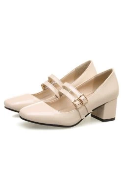 Bracelets Rouges Talons Rétro -Zapaka shoes004 Offwhite 1